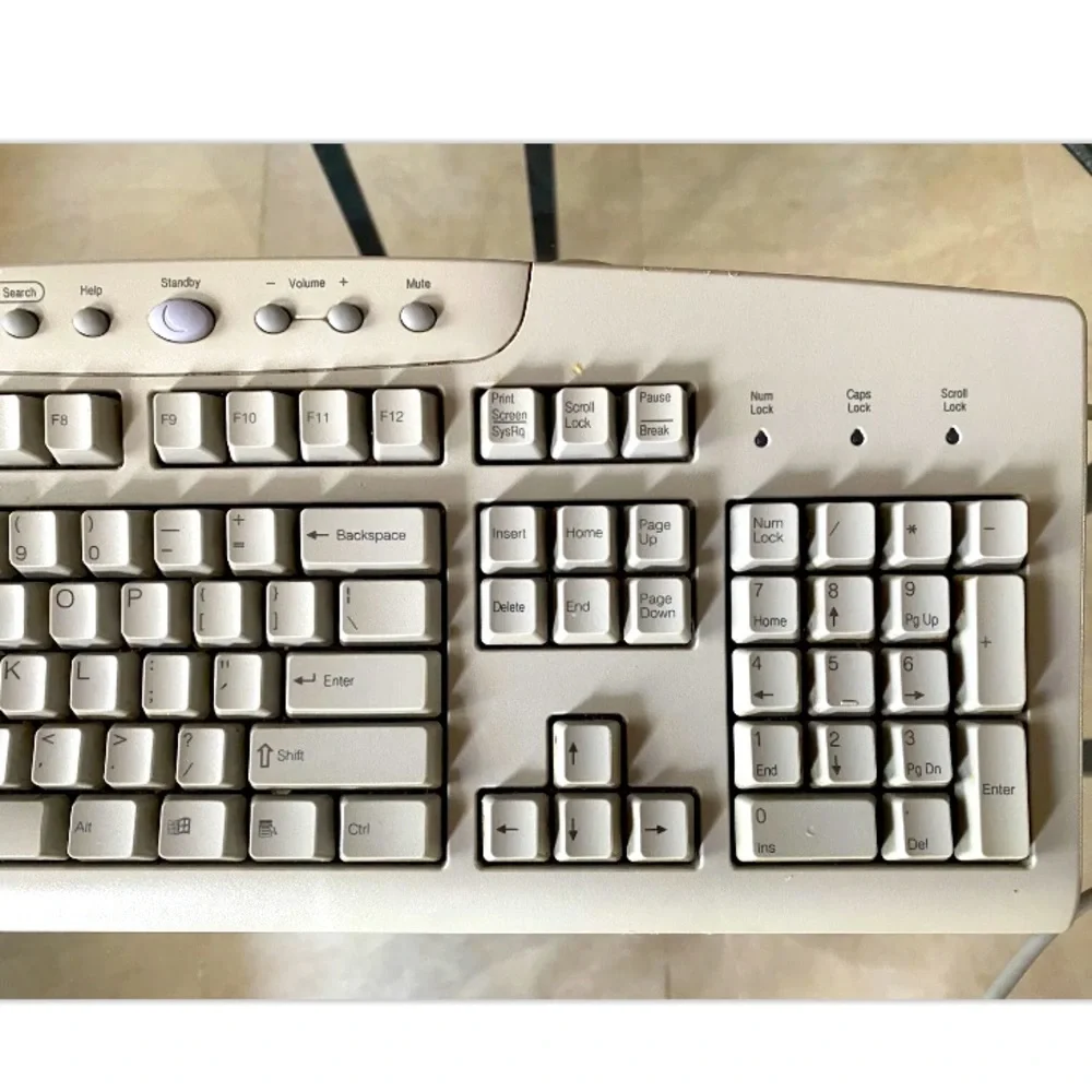 ⌨️HP⌨️ RT2856TW WIRED 5’10” CORD ADJUSTABLE PEGS KEYBOARD EUC 🖥